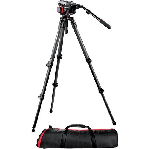 Manfrotto 504HD Video Fluid Head & 535 3-Section Carbon Fiber Tripod Kit