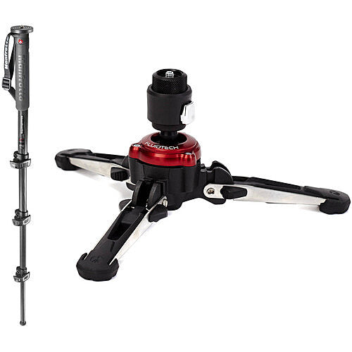 Manfrotto XPRO MPMXPROC4US Carbon Fiber Monopod with XPRO Fluid Base Kit
